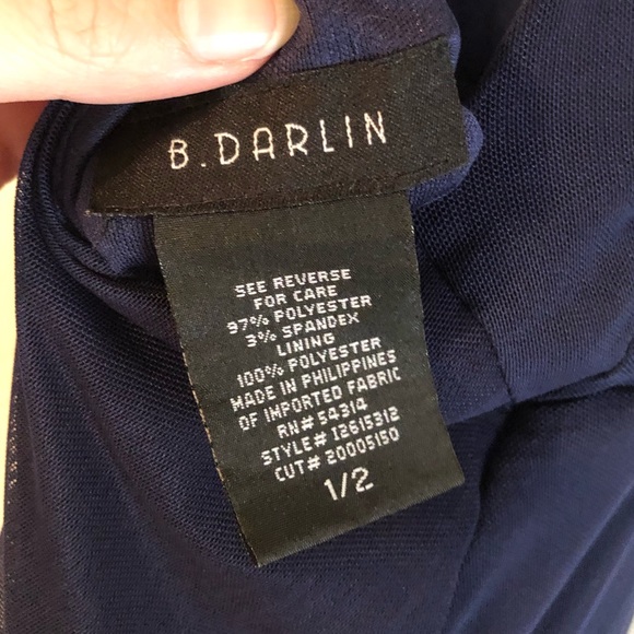 B. Darlin Navy Blue Embellished Open Back Dress - Picture 11 of 13